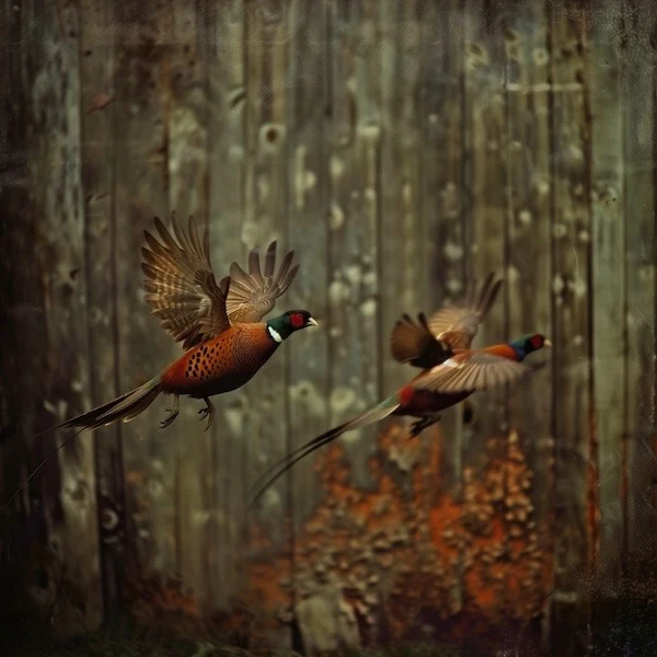 Pheasant taking flight from a wood in England. Peter Pickering's tale of disappointment