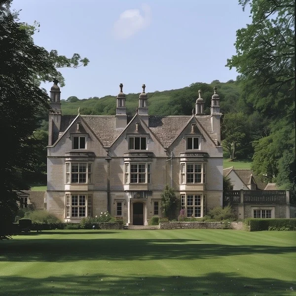Peter Pickering's dream; an English country manor house in landscaped grounds