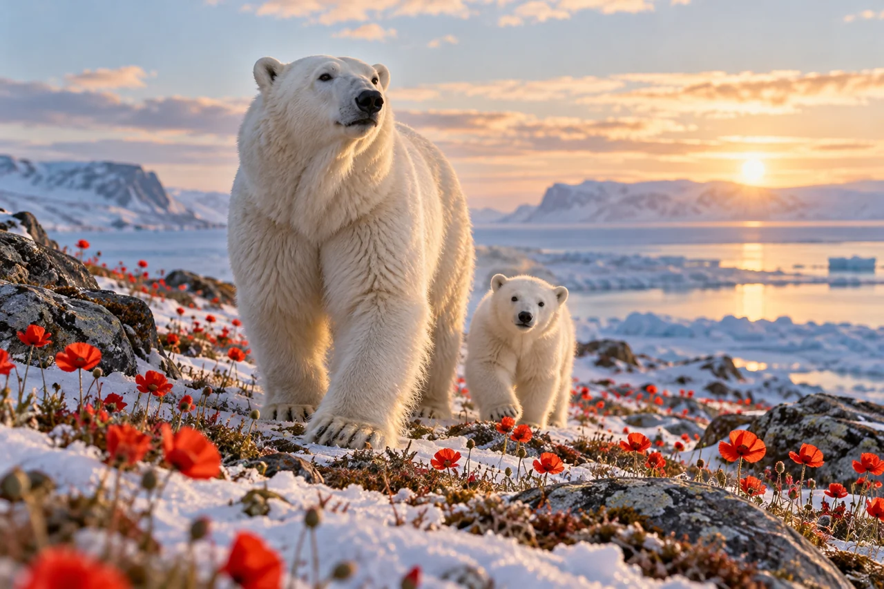 Polar bear artwork for Bipolar Bear and the Tall Poppy Field
